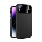 For iPhone XR Large Glass Window PC Phone Case with Integrated Lens Film(Black) - 1