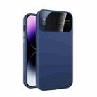 For iPhone XS Max Large Glass Window PC Phone Case with Integrated Lens Film(Royal Blue) - 1