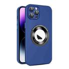 For iPhone 12 Pro Max Eagle Eye Lens CD Texture MagSafe Magnifier Phone Case(Royal Blue) - 1