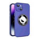 For iPhone 14 Eagle Eye Lens CD Texture MagSafe Magnifier Phone Case(Dark Purple) - 1