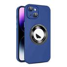 For iPhone 14 Plus Eagle Eye Lens CD Texture MagSafe Magnifier Phone Case(Royal Blue) - 1