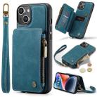 For iPhone 15 CaseMe C20 Multifunctional RFID Leather Phone Case(Blue) - 1