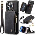 For iPhone 15 Pro CaseMe C20 Multifunctional RFID Leather Phone Case(Black) - 1