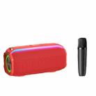 New RiXing NR8809 20W Outdoor Portable TWS Smart Wireless Bluetooth Speaker, Style:Single Mic(Red) - 1