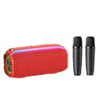 New RiXing NR8809 20W Outdoor Portable TWS Smart Wireless Bluetooth Speaker, Style:Dual Mic(Red) - 1