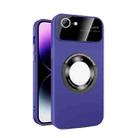 For iPhone SE 2022/2020/8/7 Large Glass Window Magnetic Magsafe Phone Case with Lens Film(Dark Purple) - 1