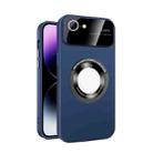 For iPhone SE 2022/2020/8/7 Large Glass Window Magnetic Magsafe Phone Case with Lens Film(Royal Blue) - 1