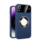 For iPhone XR Large Glass Window Magnetic Magsafe Phone Case with Lens Film(Royal Blue) - 1