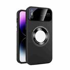 For iPhone XS Max Large Glass Window Magnetic Magsafe Phone Case with Lens Film(Black) - 1