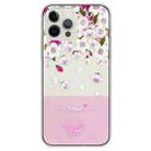 For iPhone 15 Pro Max Bronzing Butterfly Flower TPU Phone Case(Peach Blossoms) - 1