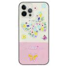 For iPhone 15 Pro Max Bronzing Butterfly Flower TPU Phone Case(Colorful Butterfly) - 1