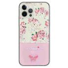 For iPhone 15 Pro Max Bronzing Butterfly Flower TPU Phone Case(Peony) - 1