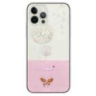 For iPhone 15 Pro Max Bronzing Butterfly Flower TPU Phone Case(Dandelions) - 1