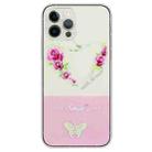 For iPhone 15 Pro Max Bronzing Butterfly Flower TPU Phone Case(Rose Heart) - 1