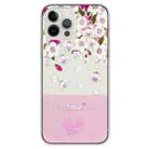 For iPhone 15 Pro Bronzing Butterfly Flower TPU Phone Case(Peach Blossoms) - 1