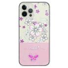 For iPhone 15 Pro Bronzing Butterfly Flower TPU Phone Case(Cherry Blossoms) - 1