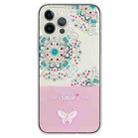 For iPhone 15 Pro Bronzing Butterfly Flower TPU Phone Case(Peacock Flower) - 1