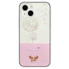 For iPhone 15 Plus Bronzing Butterfly Flower TPU Phone Case(Dandelions) - 1