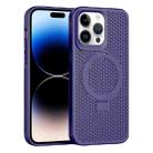 For iPhone 15 Pro Max Skin Feel PC+TPU Cooling Magnetic Magsafe Phone Case with Stand(Purple) - 1