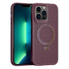 For iPhone 13 Pro Max Skin Feel PC+TPU Cooling Magnetic Magsafe Phone Case with Stand(Wine Red) - 1