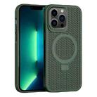 For iPhone 13 Pro Max Skin Feel PC+TPU Cooling Magnetic Magsafe Phone Case with Stand(Dark Green) - 1