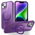 For iPhone 14 Plus MagSafe Magnetic Holder Phone Case(Purple) - 1