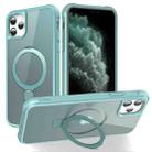 For iPhone 11 Pro Max MagSafe Magnetic Holder Phone Case(Lake Blue) - 1