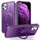 For iPhone 11 Pro Max MagSafe Magnetic Holder Phone Case(Purple) - 1