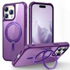 For iPhone 15 Pro Max MagSafe Magnetic Rotating Holder Phone Case(Purple) - 1