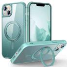 For iPhone 15 Plus MagSafe Magnetic Rotating Holder Phone Case(Lake Blue) - 1
