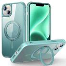 For iPhone 14 Plus MagSafe Magnetic Rotating Holder Phone Case(Lake Blue) - 1