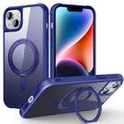 For iPhone 14 Plus MagSafe Magnetic Rotating Holder Phone Case(Klein Blue) - 1