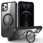 For iPhone 13 Pro Max / 12 Pro Max MagSafe Magnetic Rotating Holder Phone Case(Black) - 1