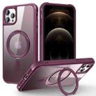 For iPhone 13 Pro Max / 12 Pro Max MagSafe Magnetic Rotating Holder Phone Case(Wine Red) - 1