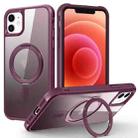 For iPhone 12 / 12 Pro MagSafe Magnetic Rotating Holder Phone Case(Wine Red) - 1