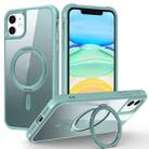 For iPhone 11 MagSafe Magnetic Rotating Holder Phone Case(Lake Blue) - 1