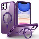 For iPhone 11 MagSafe Magnetic Rotating Holder Phone Case(Purple) - 1