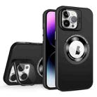 For iPhone 13 Pro Max Skin Feel Magnifier MagSafe Lens Holder Phone Case(Black) - 1