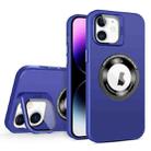 For iPhone 12 Skin Feel Magnifier MagSafe Lens Holder Phone Case(Purple) - 1