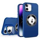 For iPhone 11 Skin Feel Magnifier MagSafe Lens Holder Phone Case(Royal Blue) - 1