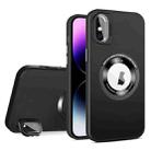 For iPhone X / XS Skin Feel Magnifier MagSafe Lens Holder Phone Case(Black) - 1
