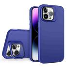 For iPhone 15 Pro Max Skin Feel Lens Holder PC + TPU Phone Case(Dark Purple) - 1