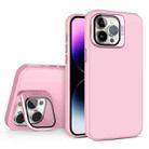 For iPhone 15 Pro Max Skin Feel Lens Holder PC + TPU Phone Case(Pink) - 1