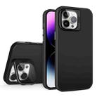 For iPhone 15 Pro Max Skin Feel Lens Holder PC + TPU Phone Case(Black) - 1