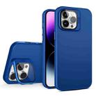 For iPhone 15 Pro Skin Feel Lens Holder PC + TPU Phone Case(Royal Blue) - 1