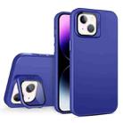 For iPhone 15 Plus Skin Feel Lens Holder PC + TPU Phone Case(Dark Purple) - 1