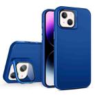 For iPhone 15 Skin Feel Lens Holder PC + TPU Phone Case(Royal Blue) - 1