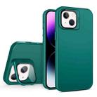 For iPhone 15 Skin Feel Lens Holder PC + TPU Phone Case(Green) - 1