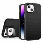 For iPhone 15 Skin Feel Lens Holder PC + TPU Phone Case(Black) - 1