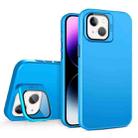For iPhone 14 Skin Feel Lens Holder PC + TPU Phone Case(Space Blue) - 1
